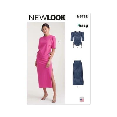 Patron New Look 6782 - Haut et Jupe en Tricot