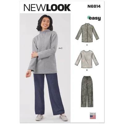 Patron New Look 6814 Hauts en maille et pantalon