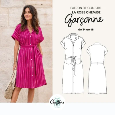 Patron Craftine Robe Chemise Garçonne