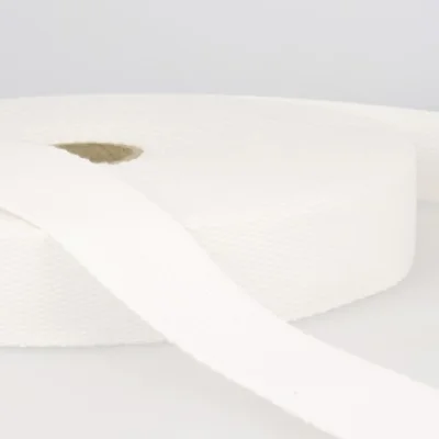 Sangle Coton uni Blanc - 3 Largeurs