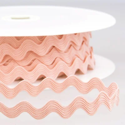 Serpentines tout textile 13 mm Rose clair x1m