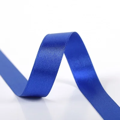 Ruban Satin double face 10 mm Bleu azur x1m