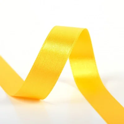 Ruban Satin double face 10 mm Jaune x1m