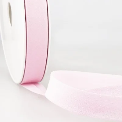 Biais replié tout textile 20 mm Rose clair x1m