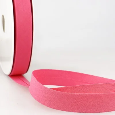 Biais replié tout textile 20 mm Rose bonbon x1m