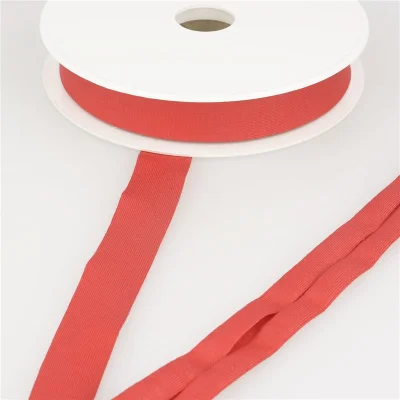 Biais replié Jersey 20 mm Rouge griotte x1m