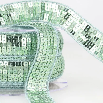Galon Paillettes 22 mm Vert opaline Paillettes x1m