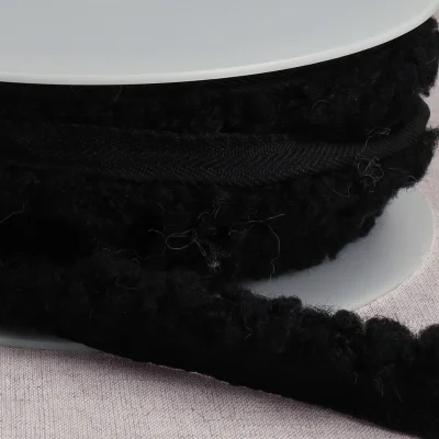 Passepoil Bouclettes 25 mm Noir x1m - 25 mm