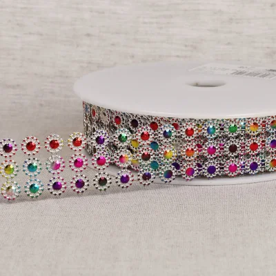 Galon 30 mm Paillettes 3 rangs Argent x1m