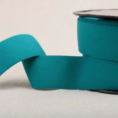Elastique doux 40 mm Bleu canard x1m