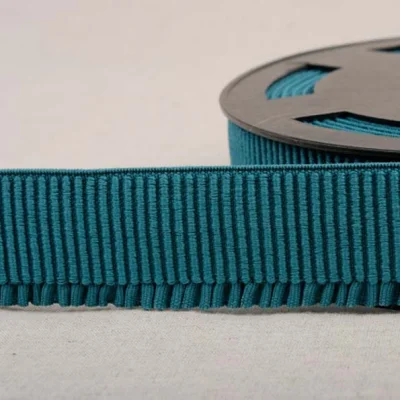 Elastique Bord Côte 40 mm Bleu canard x1m