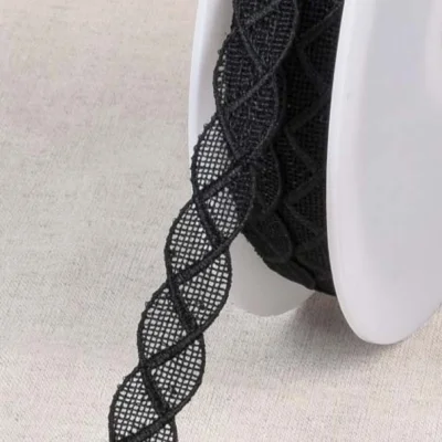 Guipure chainette 13 mm Noir x1m