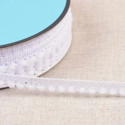 Galon petits pompons 10 mm Blanc x1m