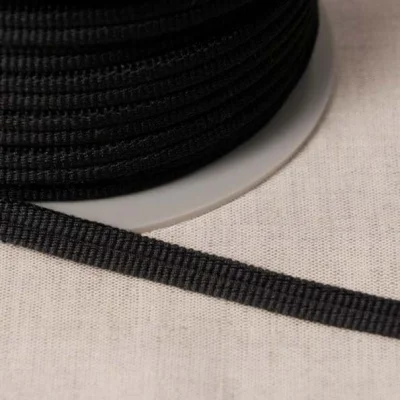 Cordon double passepoil Noir x1m