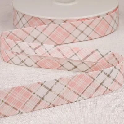 Biais écossais 25 mm Rose clair x1m