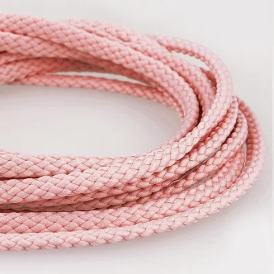 Cordon Tressé 5 mm - Rose clair x1m