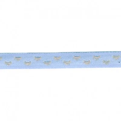 Galon surpiqué coeur 9 mm Bleu x1m