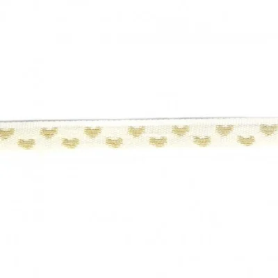 Galon surpiqué coeur 9 mm Ecru x1m