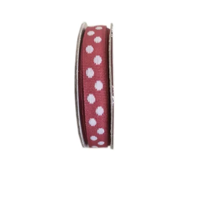 Ruban pois Lie de vin - bobinette 2m