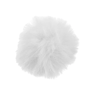 Pompon imitation fourrure 10 cm Blanc x1