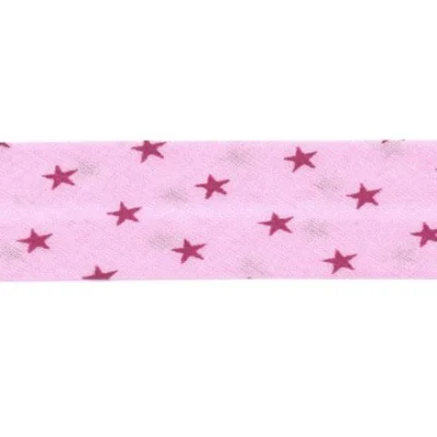 Biais étoiles Frou-Frou Rose pâle et rose foncé