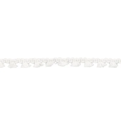 Galon pompon mini floches 8 mm Blanc x1m