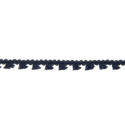 Galon pompon mini floches 8 mm Bleu marine x1m