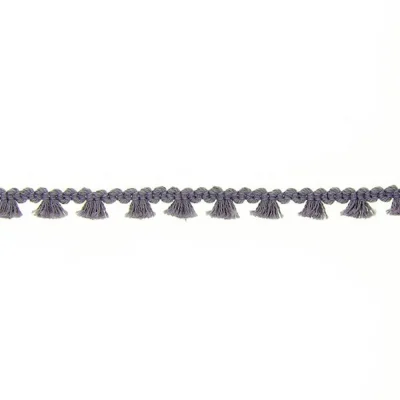 Galon pompon mini floches 8 mm Gris x1m