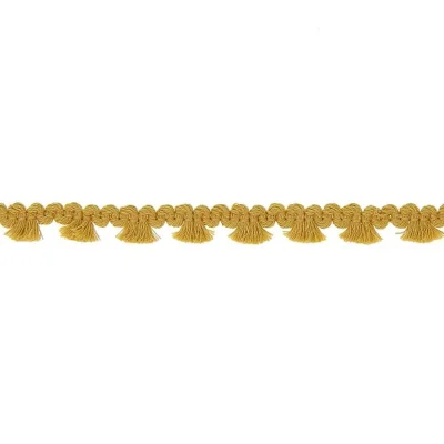 Galon pompon mini floches 8 mm Moutarde x1m