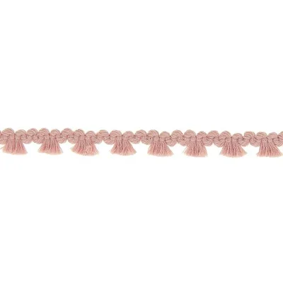 Galon pompon mini floches 8 mm Rose x1m
