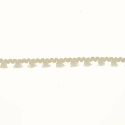 Galon pompon mini floches 8 mm Ecru x1m