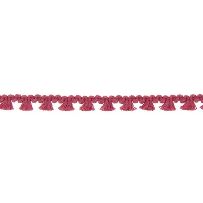 Galon pompon mini floches 8 mm Framboise x1m