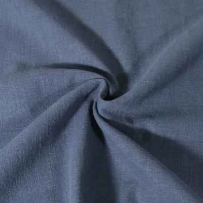 Tissu 100% Lin uni Bleu denim - Par 10 cm