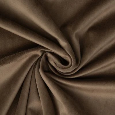 Tissu Velours ras d&#039;habillement uni Marron - Par 10 cm