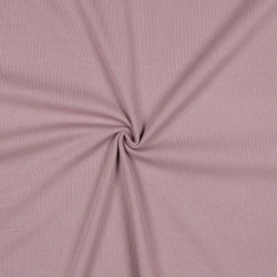 Tissu Jersey Coton côtelé uni Vieux rose - Par 10 cm