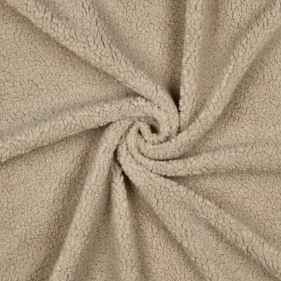Tissu Fausse fourrure Mouton Teddy uni Beige - Par 10 cm