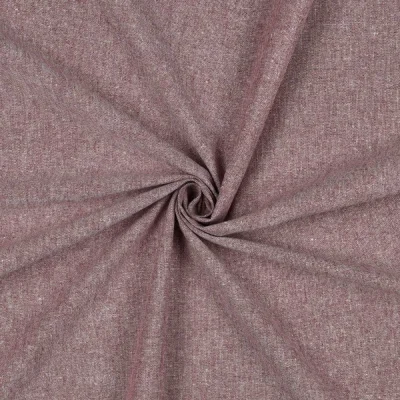 Tissu Coton fil teint Louis sur fond Aubergine - Par 10 cm