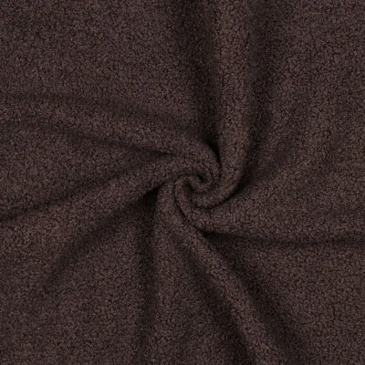 Tissu Bouclette Teddy envers Polaire uni Marron chocolat - Par 10 cm