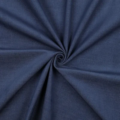 Tissu Jeans Velours milleraies uni Bleu denim - Par 10 cm