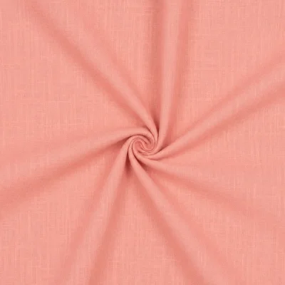 Tissu Lin Coton lavé uni Rose - Par 10 cm
