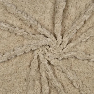 Tissu Fausse fourrure Flow en relief uni Beige - Par 10 cm
