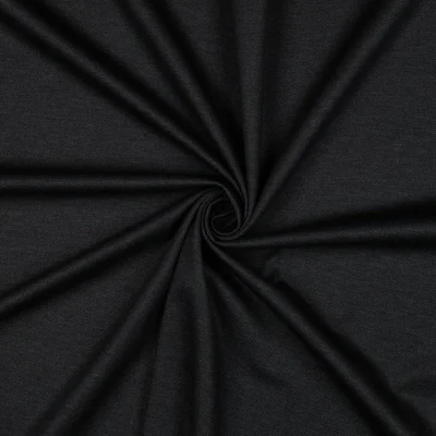 Tissu Jersey Milano Chevrons sur fond Gris anthracite profond - Par 10 cm