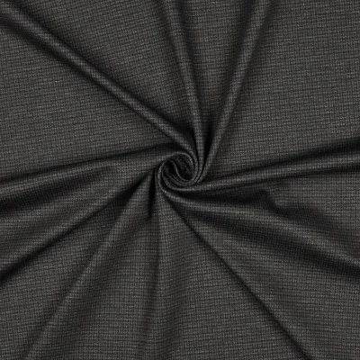 Tissu Jersey Milano motif Prince-de-Galles sur fond Gris anthracite - Par 10 cm