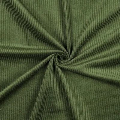Tissu Velours Grosses côtes Vert sapin - Par 10 cm