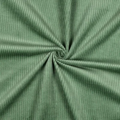 Tissu Velours Grosses côtes Vert amande - Par 10 cm