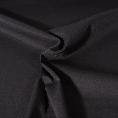 Tissu Viscose Twill extensible uni Noir - Par 10 cm