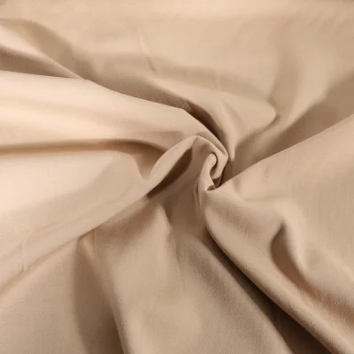 Tissu Viscose Twill extensible uni Beige - Par 10 cm