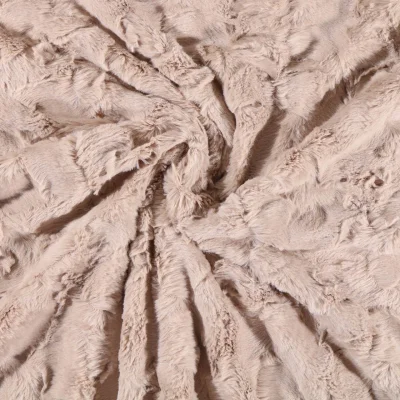 Tissu Fausse fourrure Camouflage Taupe - Par 10 cm