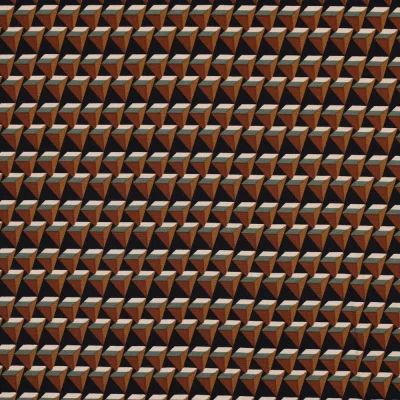 Tissu Popeline de Viscose extensible Triangles 3D sur fond Noir - Par 10 cm