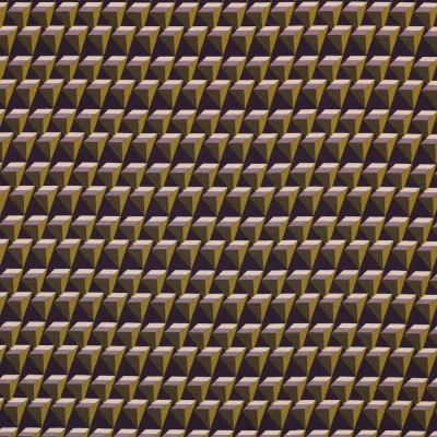 Tissu Popeline de Viscose extensible Triangles 3D sur fond Violet - Par 10 cm